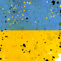 Ukraine-Flagge mit Farbspritzern